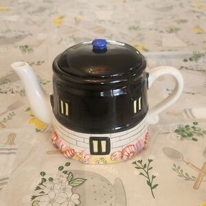 Charming Black and White Lighthouse Teapot By Bella Casa